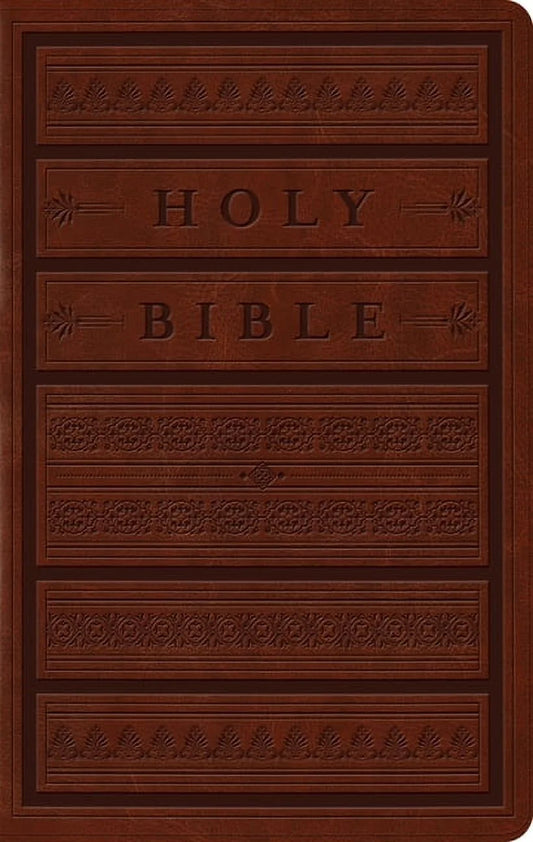 ESV Large Print Personal Size Bible (Trutone, Brown, Engraved Mantel Design) (Large Print) (Hardcover)